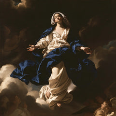 The Assumption of Mary — Flight in Cobalt Folds