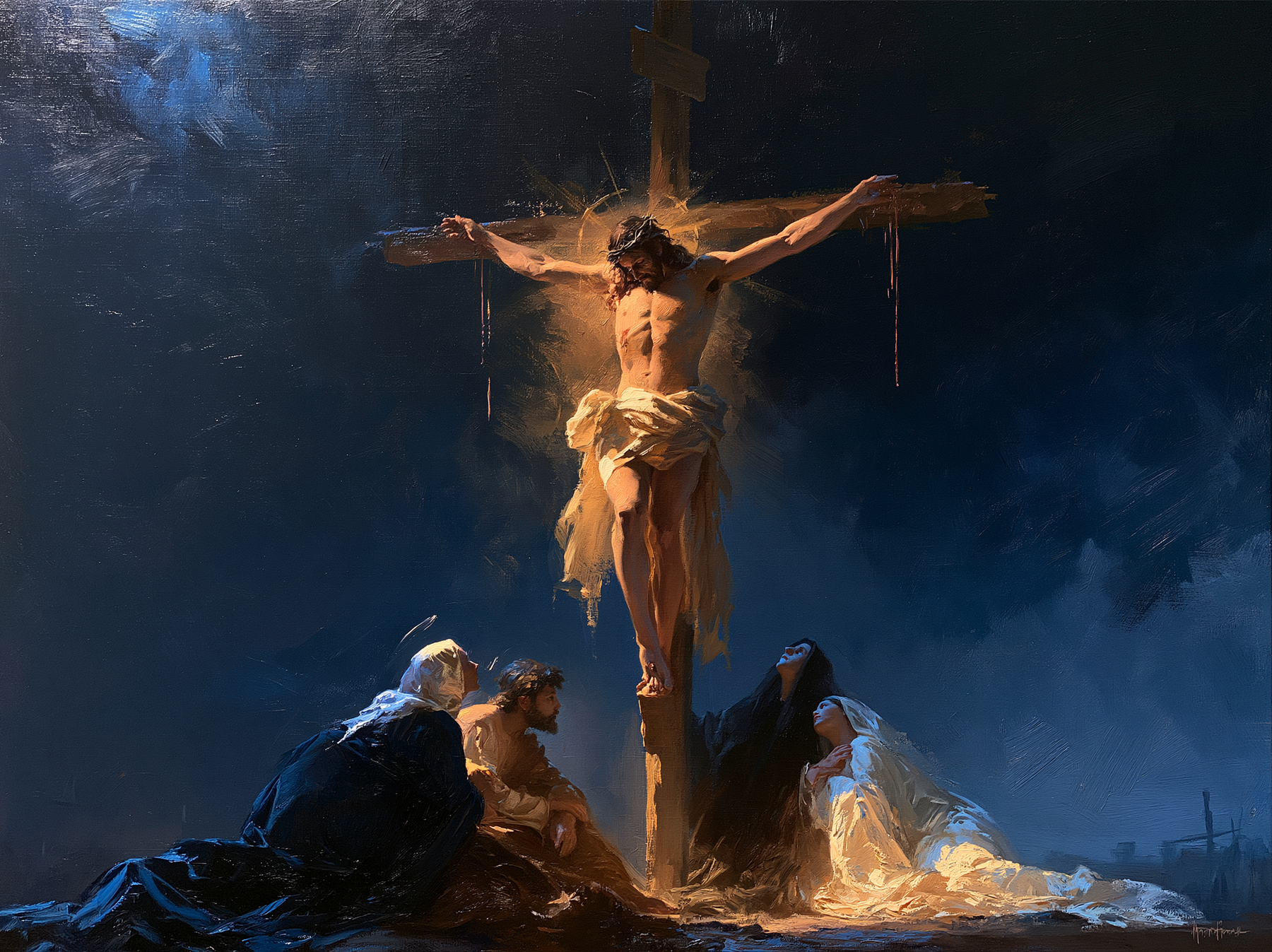 The Crucifixion - Light-dark midnight blue · Landscape n° 8