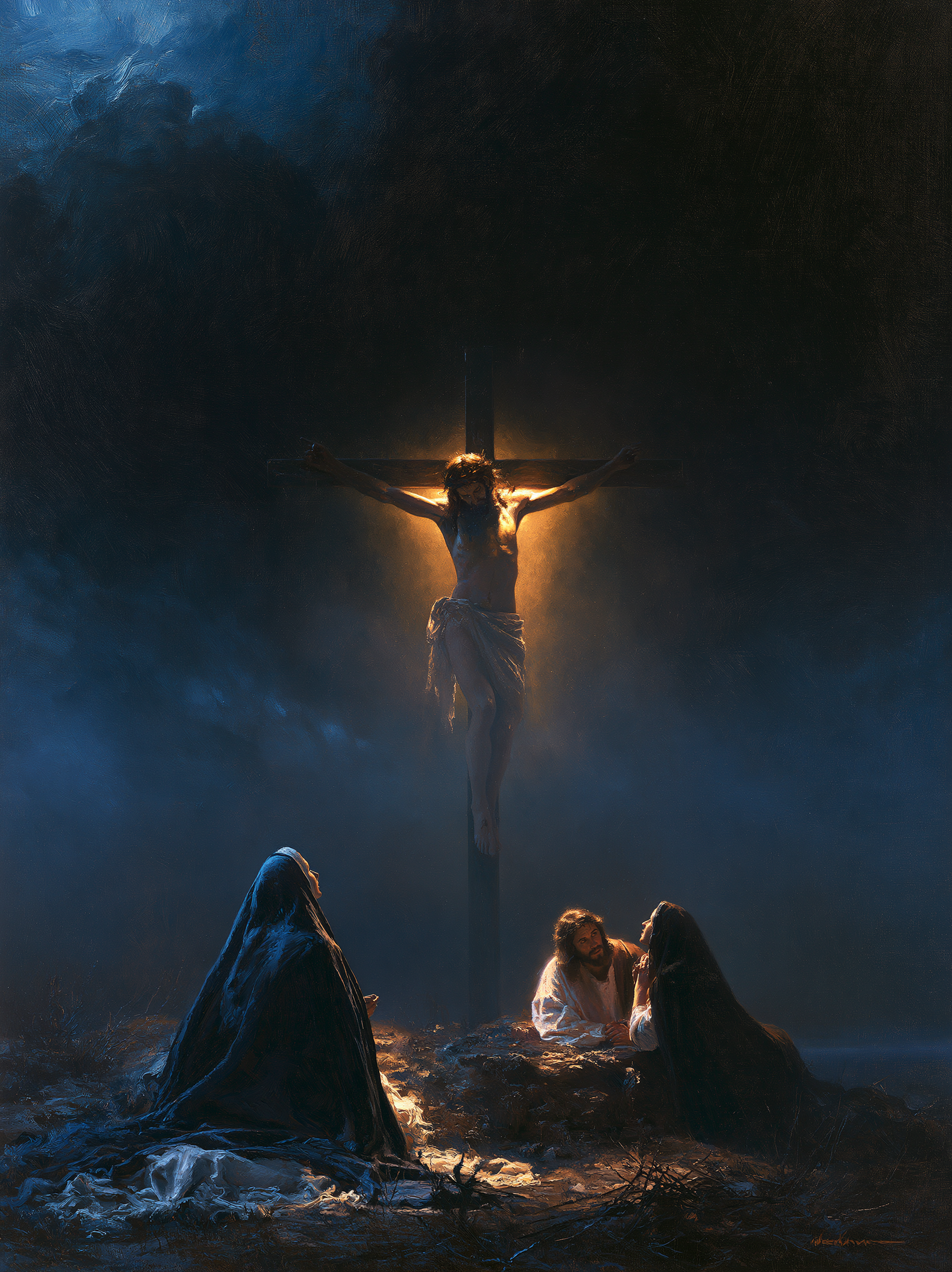 The Crucifixion - Light-dark midnight blue · Portrait n° 19