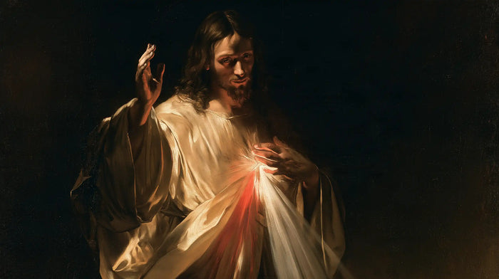 Divine Mercy Jesus - Caravaggio Tenebrism · Landscape n° 2