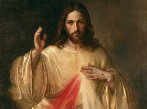 Divine Mercy Jesus in Florentine Renaissance style in Florentine Renaissance style, landscape Christian artwork no. 2