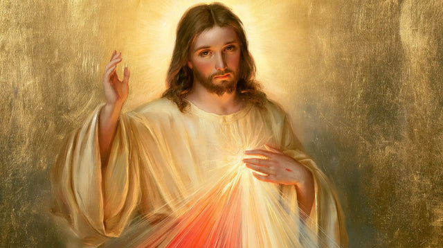Divine Mercy Jesus — The Gaze with Copper Reflections
