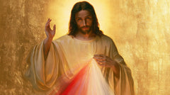 Divine Mercy Jesus — The Gaze Within Incandescent Gold