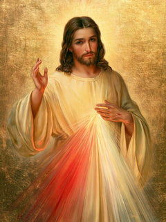 Divine Mercy Jesus — Grace in Honeyed Folds