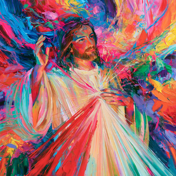 Divine Mercy Jesus – Ultra-Vibrant Expressionism · Square no. 1