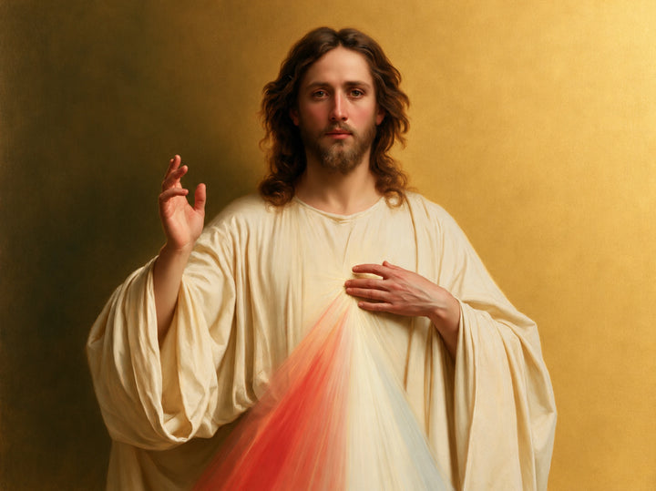 Divine Mercy Jesus – Beams of Golden Peace