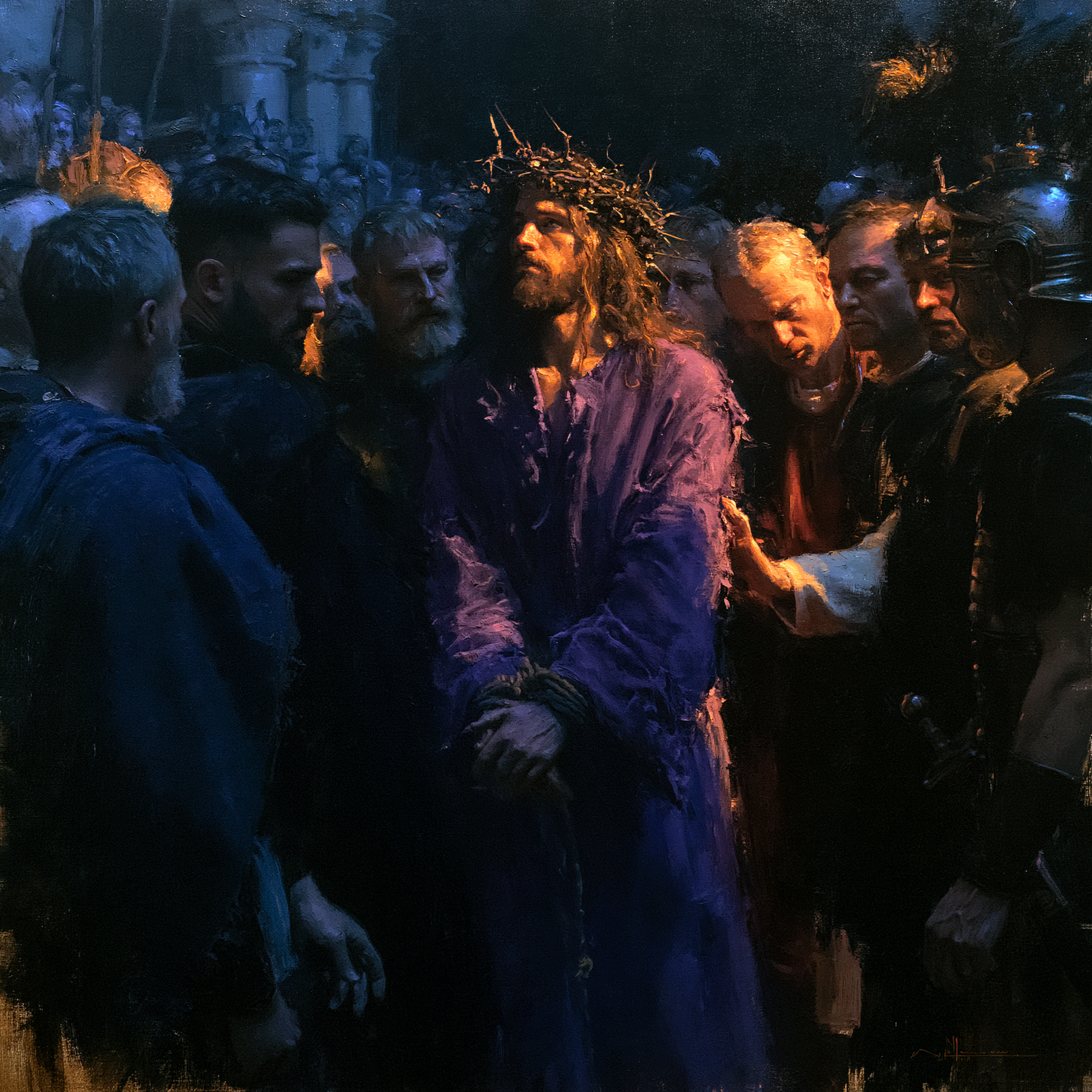 Ecce Homo - Light-dark midnight blue · Square n° 2