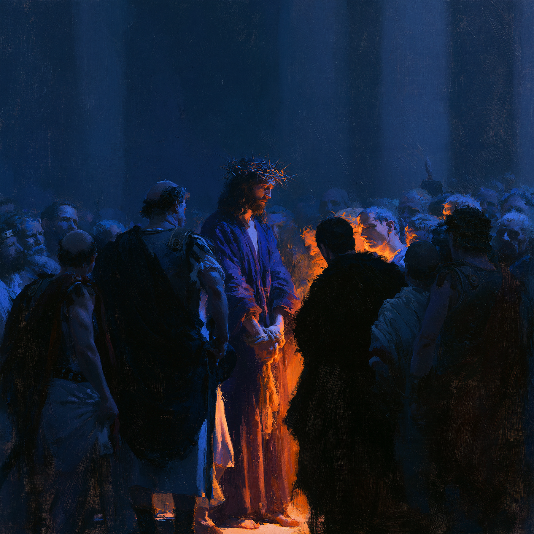 Ecce Homo - Light-dark midnight blue · Square n° 4