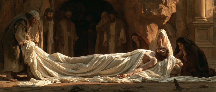 The Entombment of Jesus Christ — The Cloth Suspended Beside the Column