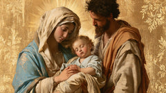 The Holy Family — Rest Beneath Engraved Branches