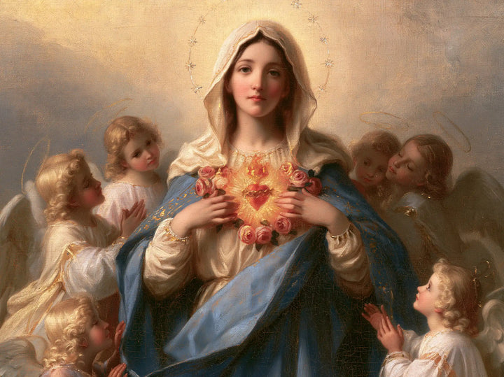 The Immaculate Heart of Mary — The Pink Garland and the Attentive Angels