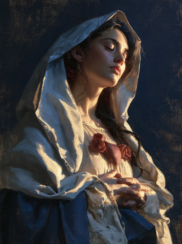 Immaculate Heart of Mary - Midnight Blue Chiaroscuro · Portrait n° 12