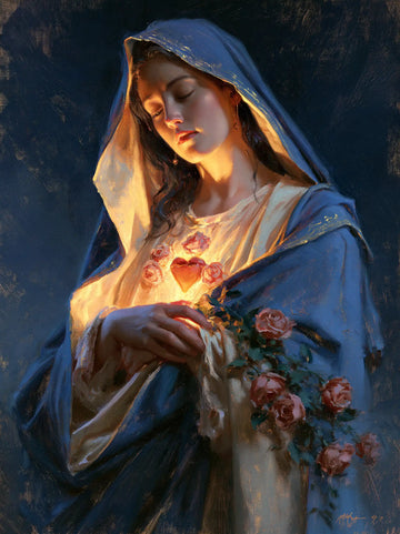 Immaculate Heart of Mary - Midnight Blue Chiaroscuro · Portrait n° 20