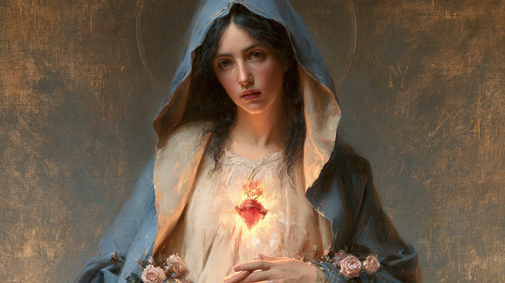 The Immaculate Heart of Mary — The Little Glow Beneath the Open Veil