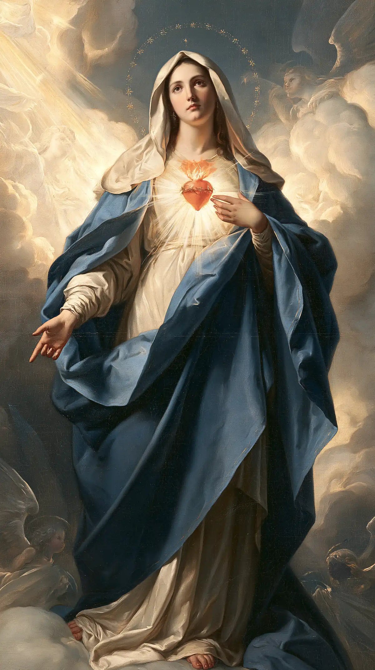 The Immaculate Heart of Mary — The Outstretched Hand Beneath Pale Stars