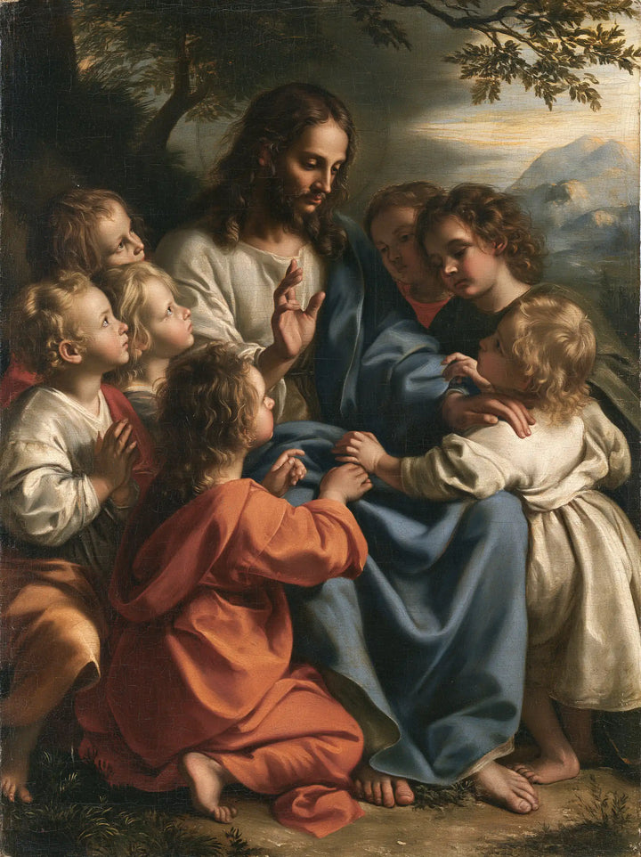 Jesus and the Children — The Blue Mantle beneath the Sheltering Tree