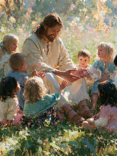 Jesus and the Children — Little Arms toward the White Light