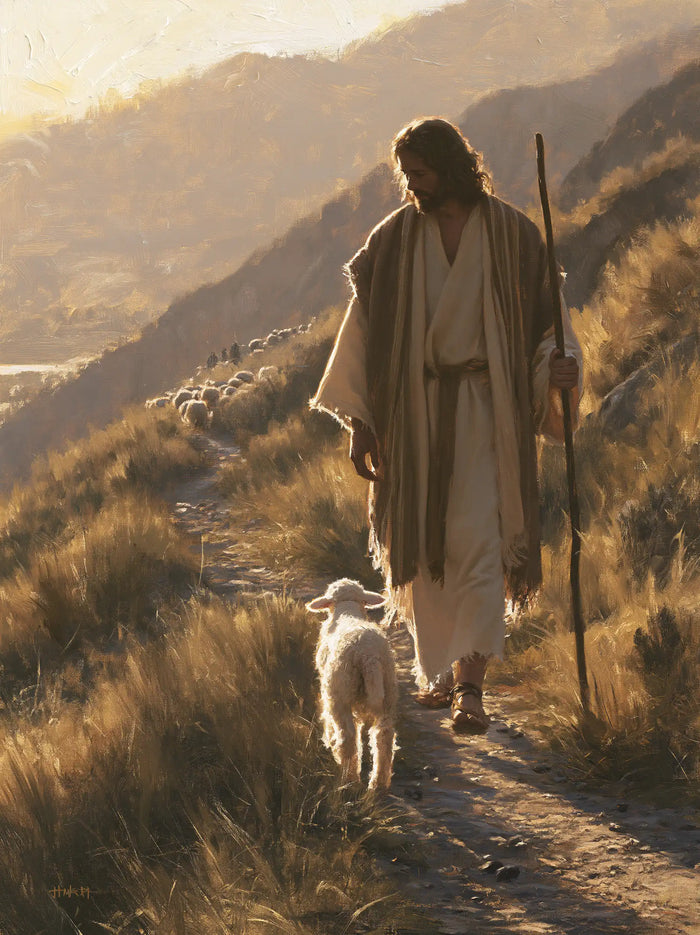 Jesus and the Lamb - Jesus Guiding the Lamb · Portrait n° 14