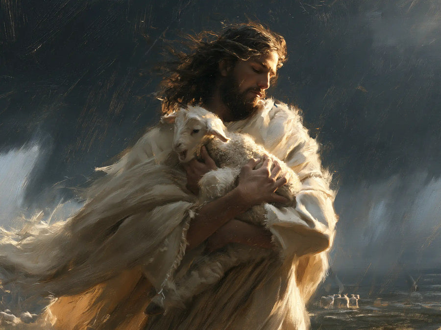 Jesus and the Lamb - Jesus Protecting the Lamb · Landscape n° 1