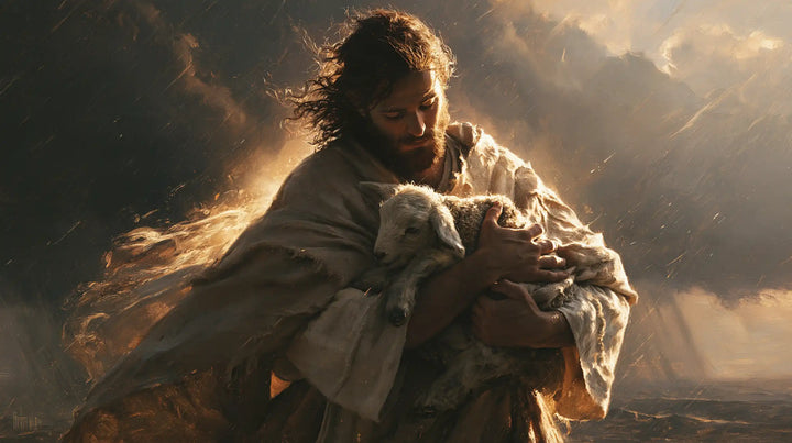 Jesus and the Lamb - Jesus Protecting the Lamb · Landscape n° 14