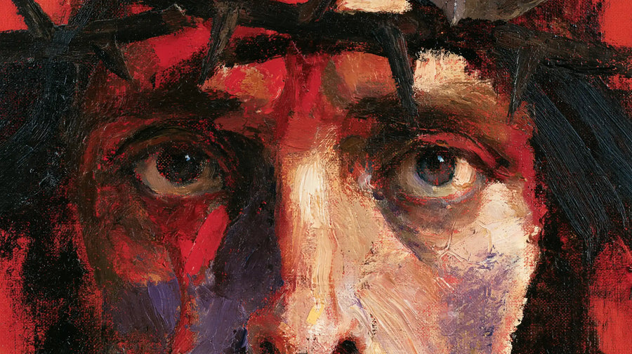 Jesus Crowned with Thorns — Eyes in Fiery Pigment