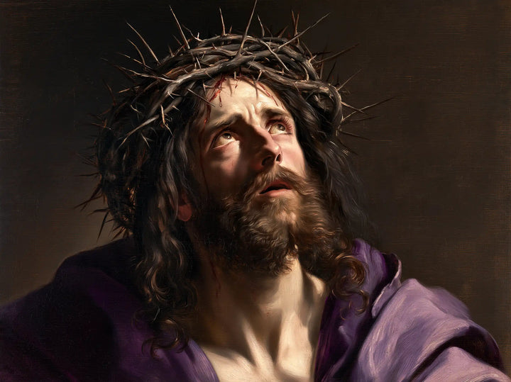 Jesus Crowned with Thorns — Open Folds beneath the Upward Gaze