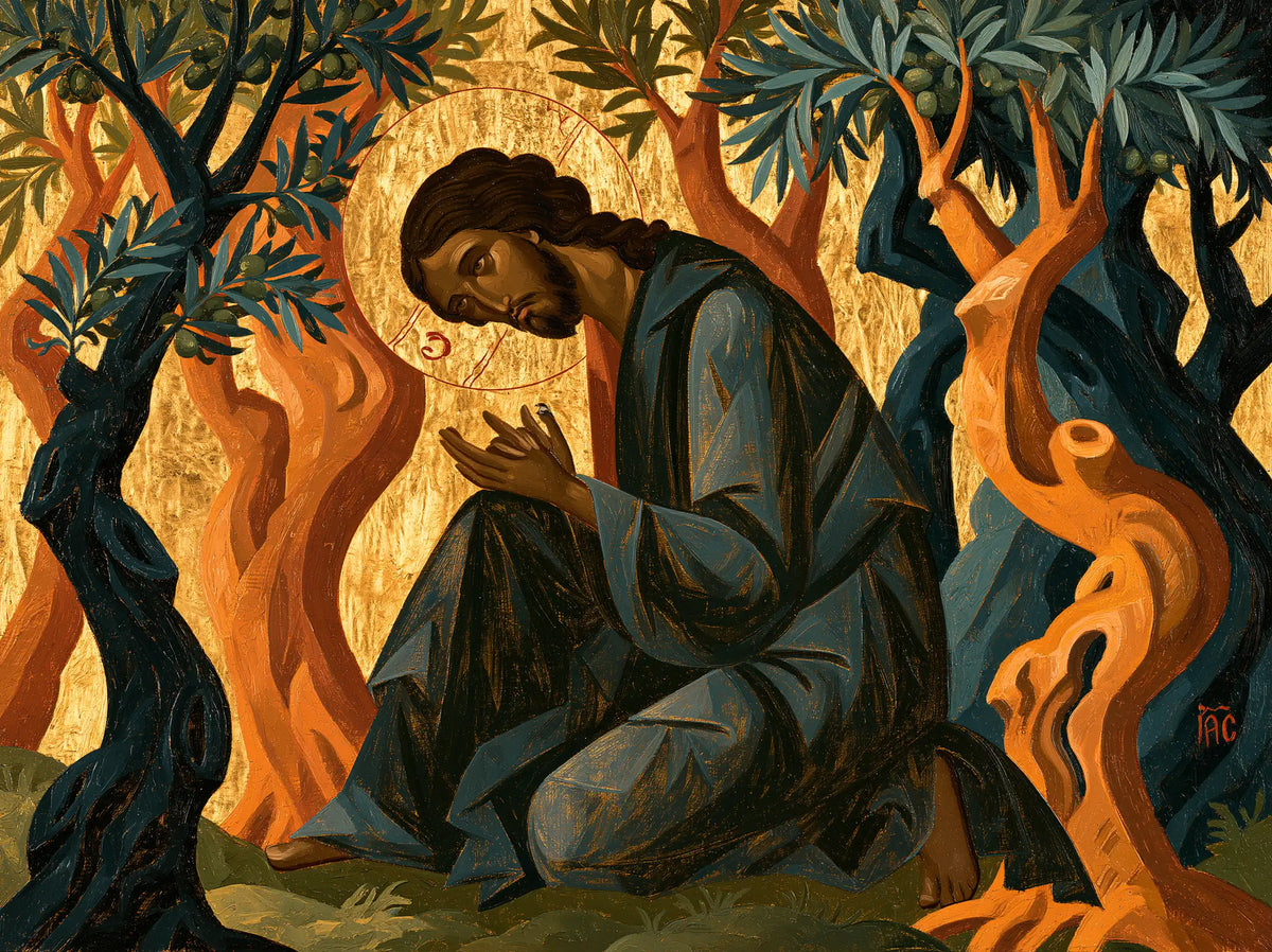 Jesus in Gethsemane - Contemporary Byzantine · Landscape n° 2
