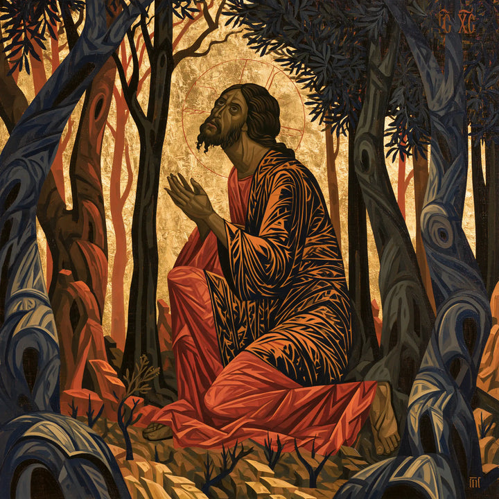 Jesus in Gethsemane — Orison among Sculpted Bark