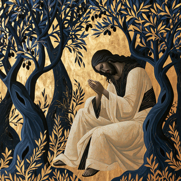 Jesus in Gethsemane - Contemporary Byzantine · Square n° 8