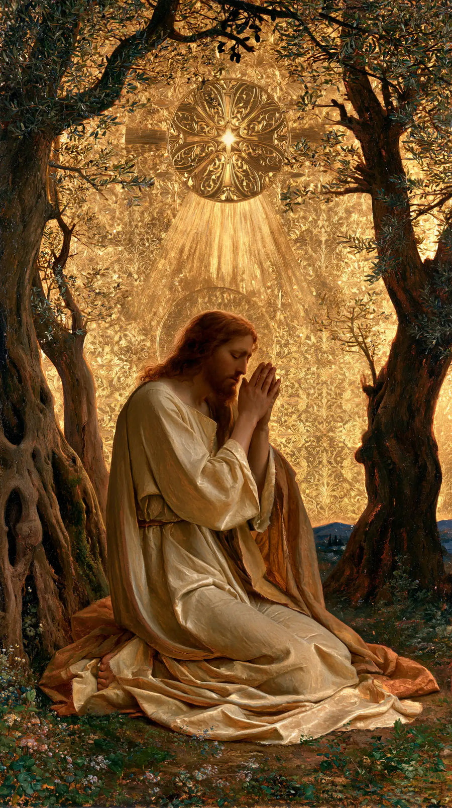 Jesus in Gethsemane - Sacred Gold · Portrait n° 6