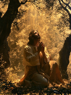 Jesus in Gethsemane — Prayer in Flowing Amber