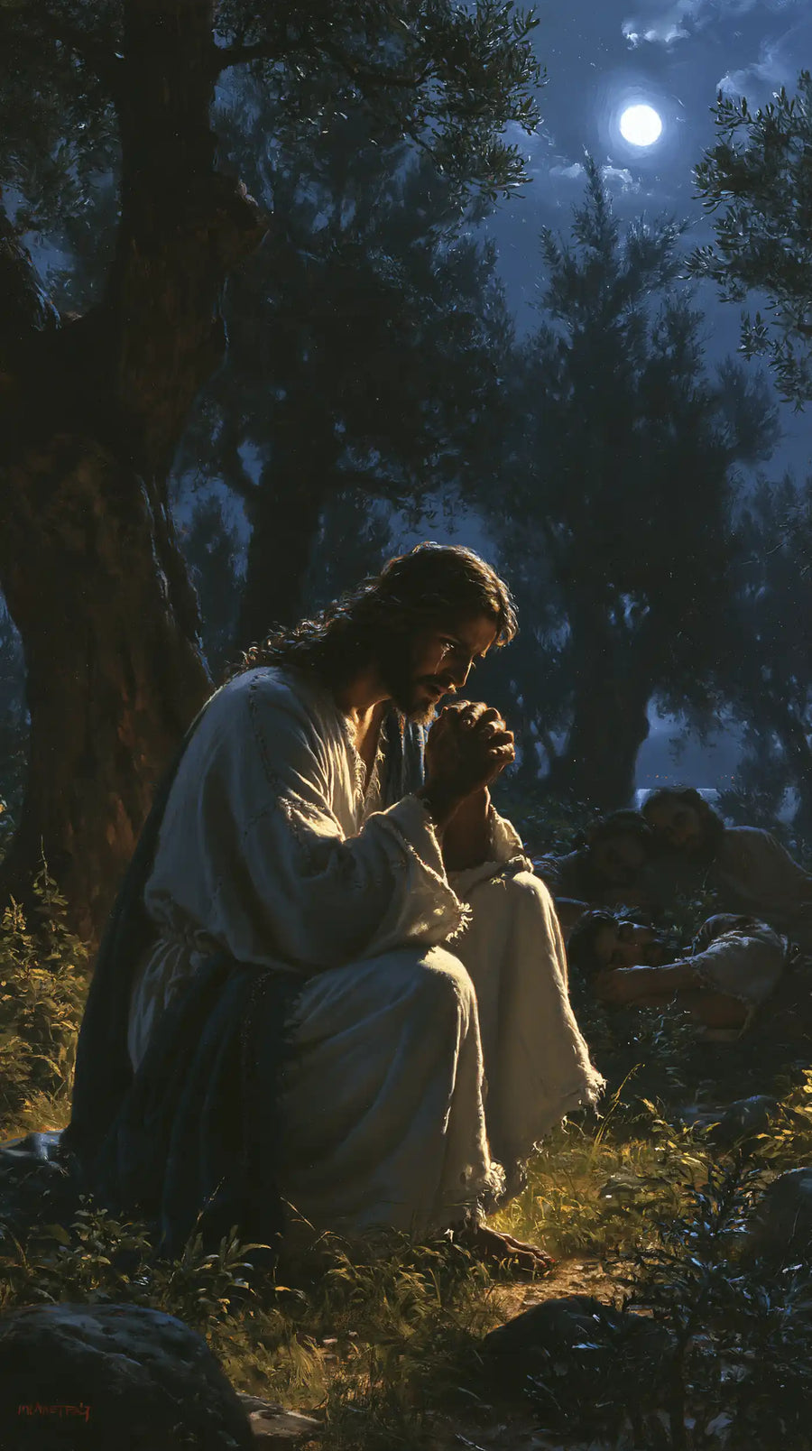 Jesus in Gethsemane - Jesus and the Sleeping Apostles · Portrait n° 7