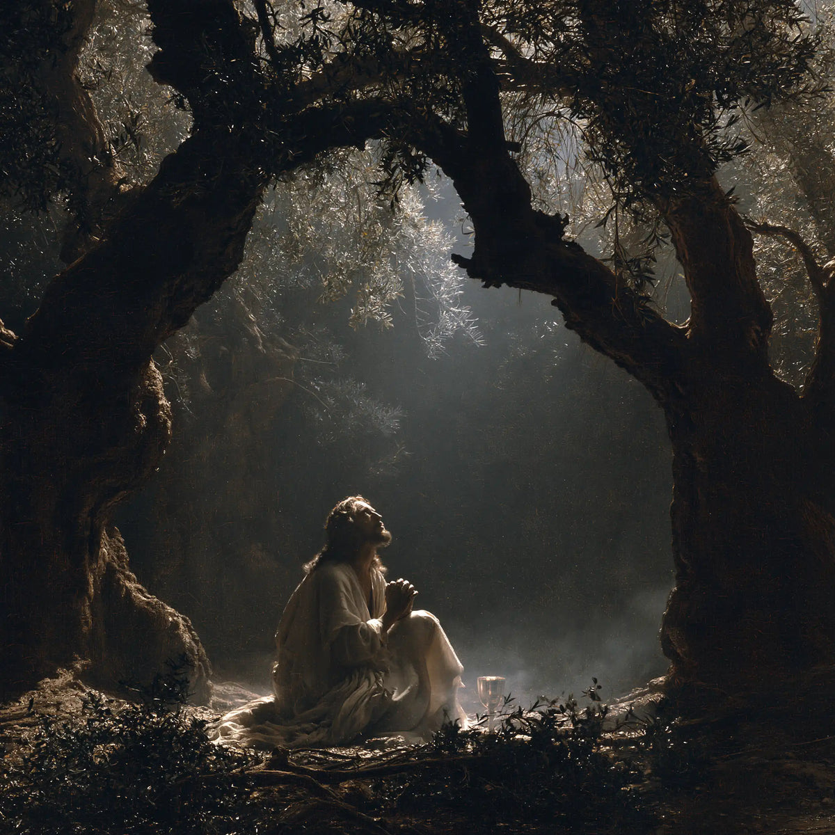 Jesus in Gethsemane - Symbolist · Square n° 3