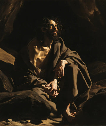 Jesus in the Desert - Caravaggio Tenebrism · Portrait n° 19