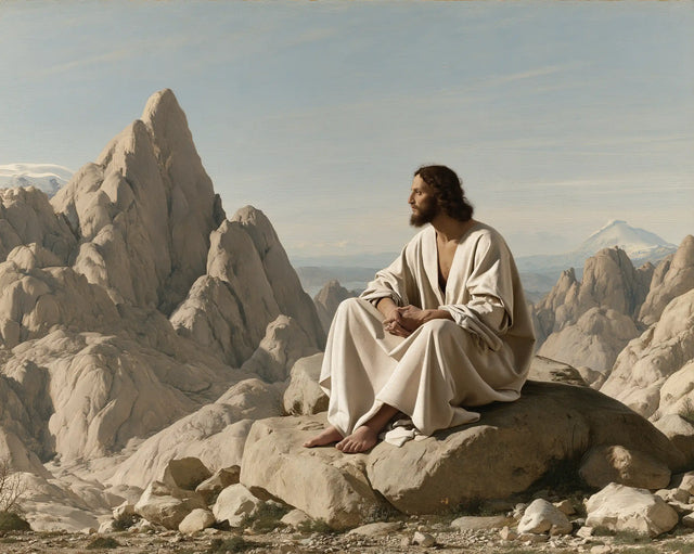 Jesus in the Desert — Peace at the Foot of White Rocks