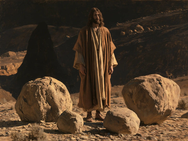 Jesus in the Desert — A Presence between the Two Pale Stones