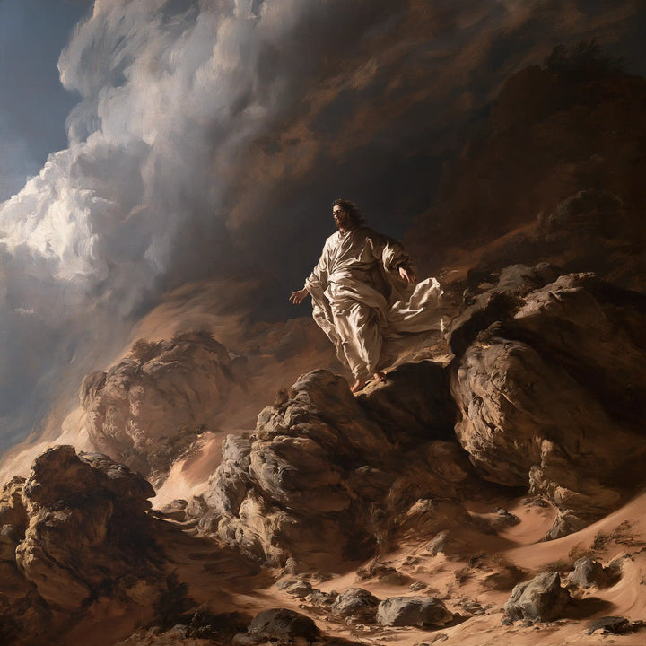 Jesus in the Desert — The Pale Robe upon the Stone Steps
