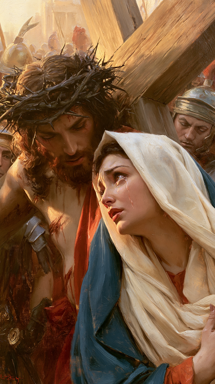 Korsstasjonene - Jesus møter sin mor · Portrett nr. 59