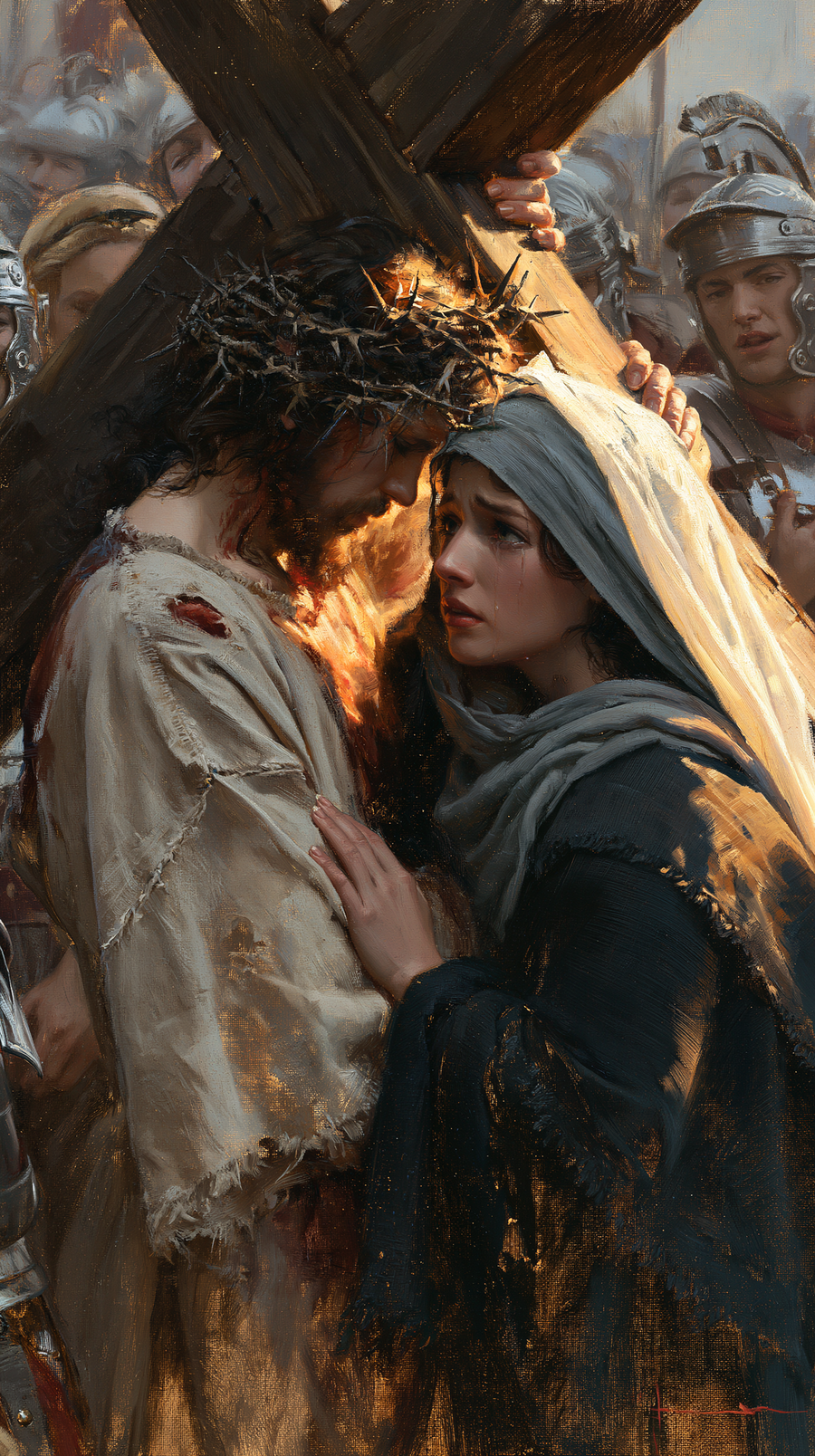 Korsstasjonene - Jesus møter sin mor · Portrett nr. 90