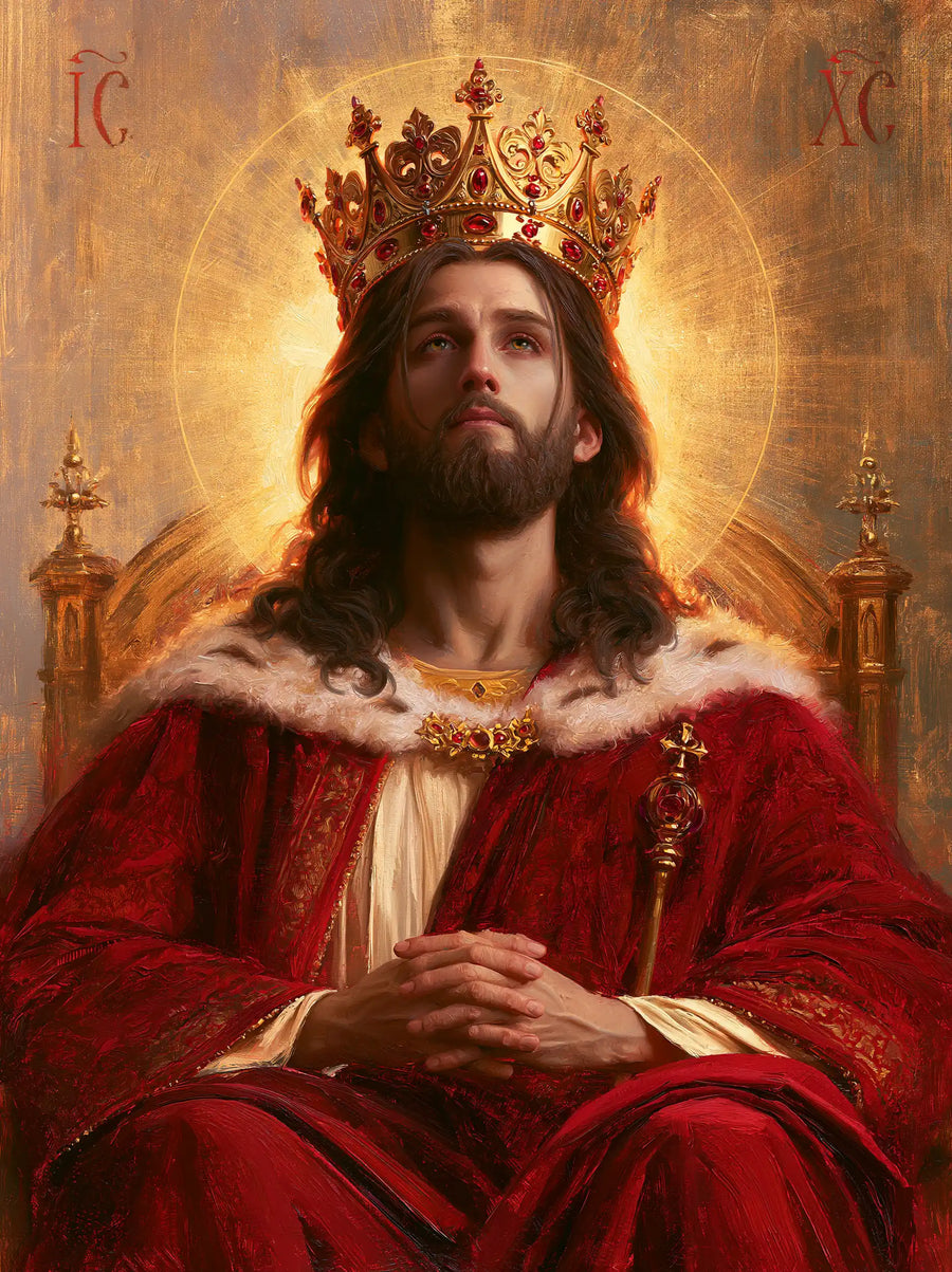 Jesus the King - Red, Ivory and Gold · Portrait n° 8