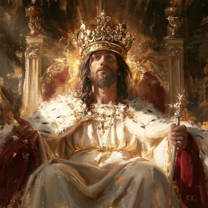 Jesus the King - Red, Ivory and Gold · Square n° 3