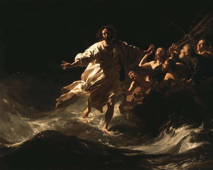 Jesus Walking on Water - Caravaggio Tenebrism · Landscape n° 6