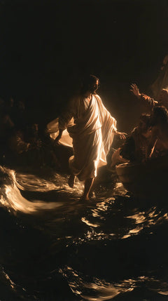 Jesus Walking on Water — Light Gathered in Linen