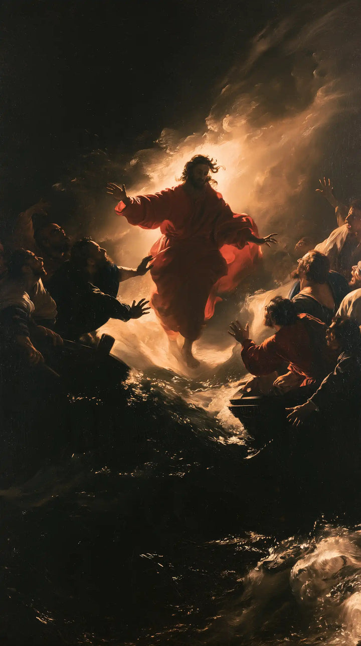 Jesus Walking on Water - Caravaggio Tenebrism · Portrait n° 8