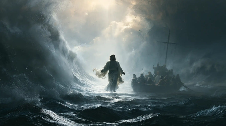 Jesus Walking on Water — The Blue Opening beyond the Wave