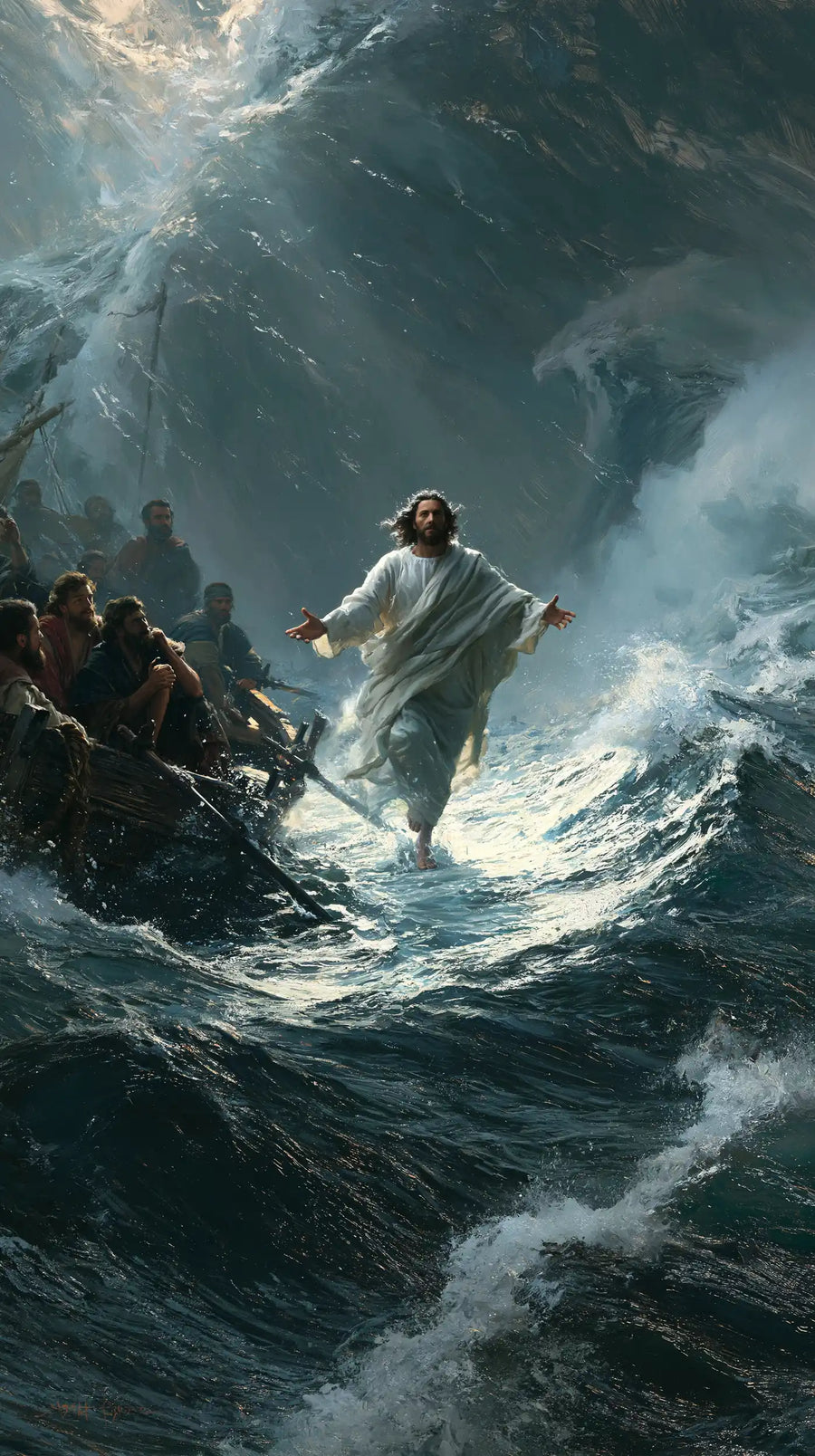 Jesus Walking on Water — Open Arms in the Blue Passage