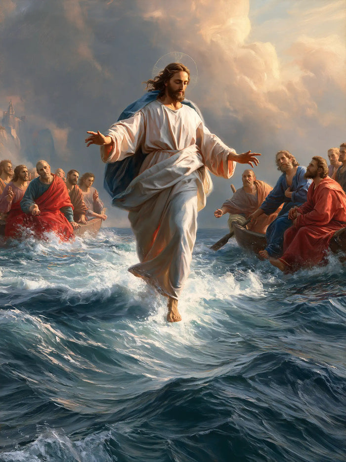 Jesus Walking on Water — Linen Open to the Sky’s Reflections