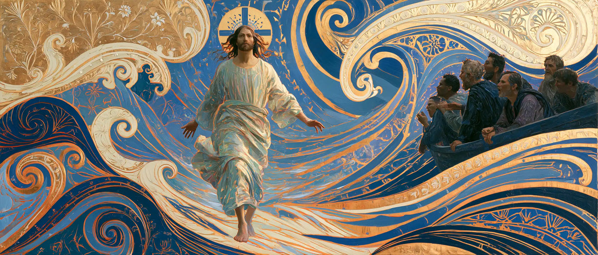 Jesus Walking on Water - Sacred Art Nouveau · Landscape n° 32
