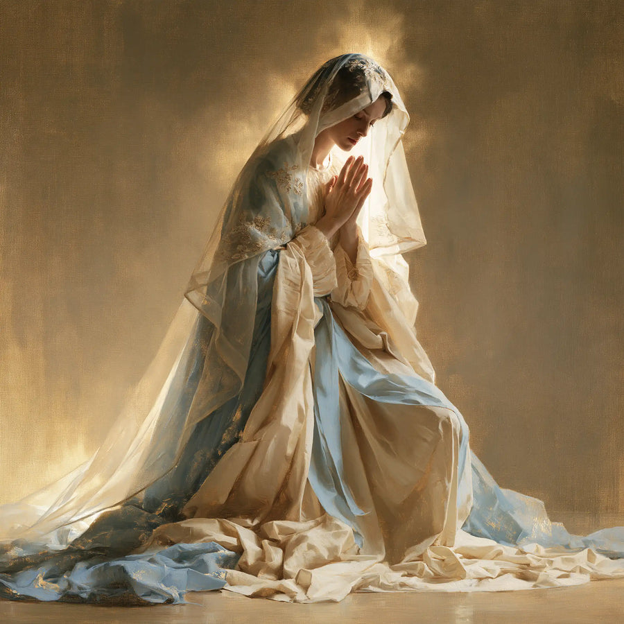 Virgin Mary in Prayer - Mary in a Biblical Interior · Square n° 3