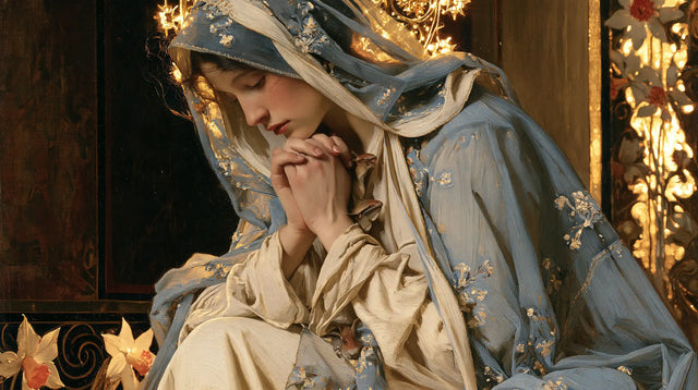 Virgin Mary in Prayer - Sacred Art Nouveau · Landscape n° 11